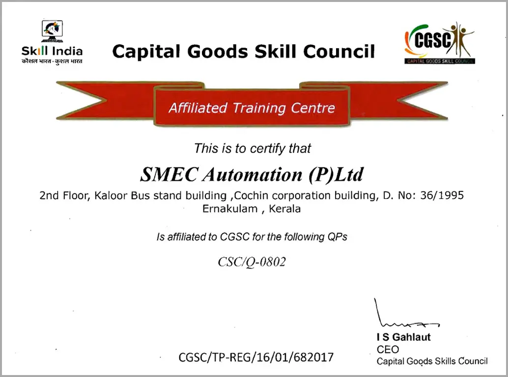 Capital goods skill council certificate-Nagercoil Tamilnadu|SMEClabs