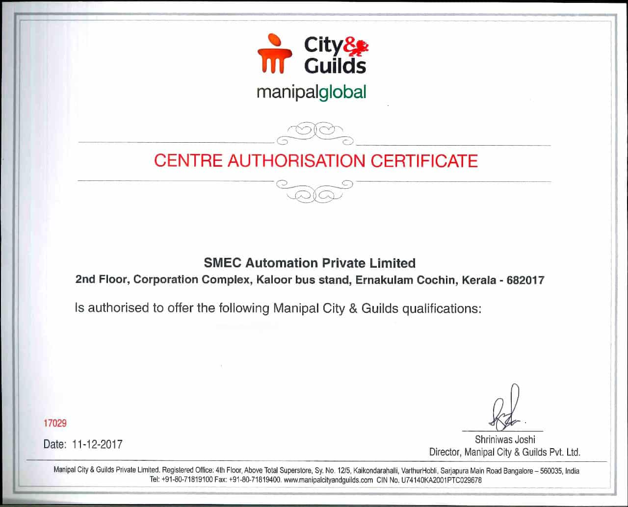 city-guilds-smec-certificate-Ernakulam